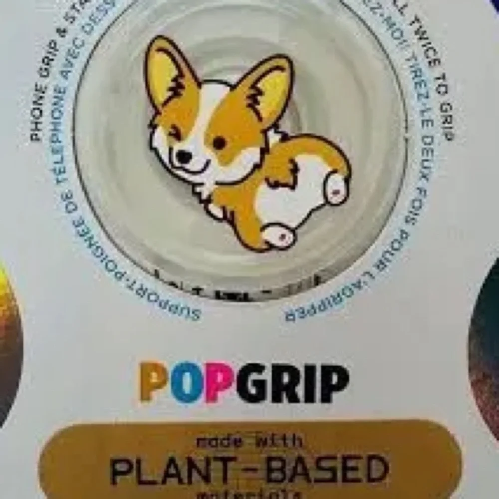 Cheeky Corgi Plant Based- PopSocket-Pop Grip-New